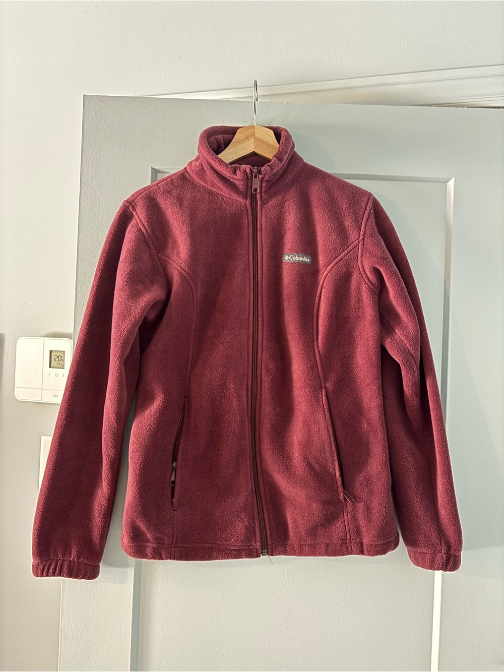 Columbia Burgundy Full‑Zip Fleece Jacket